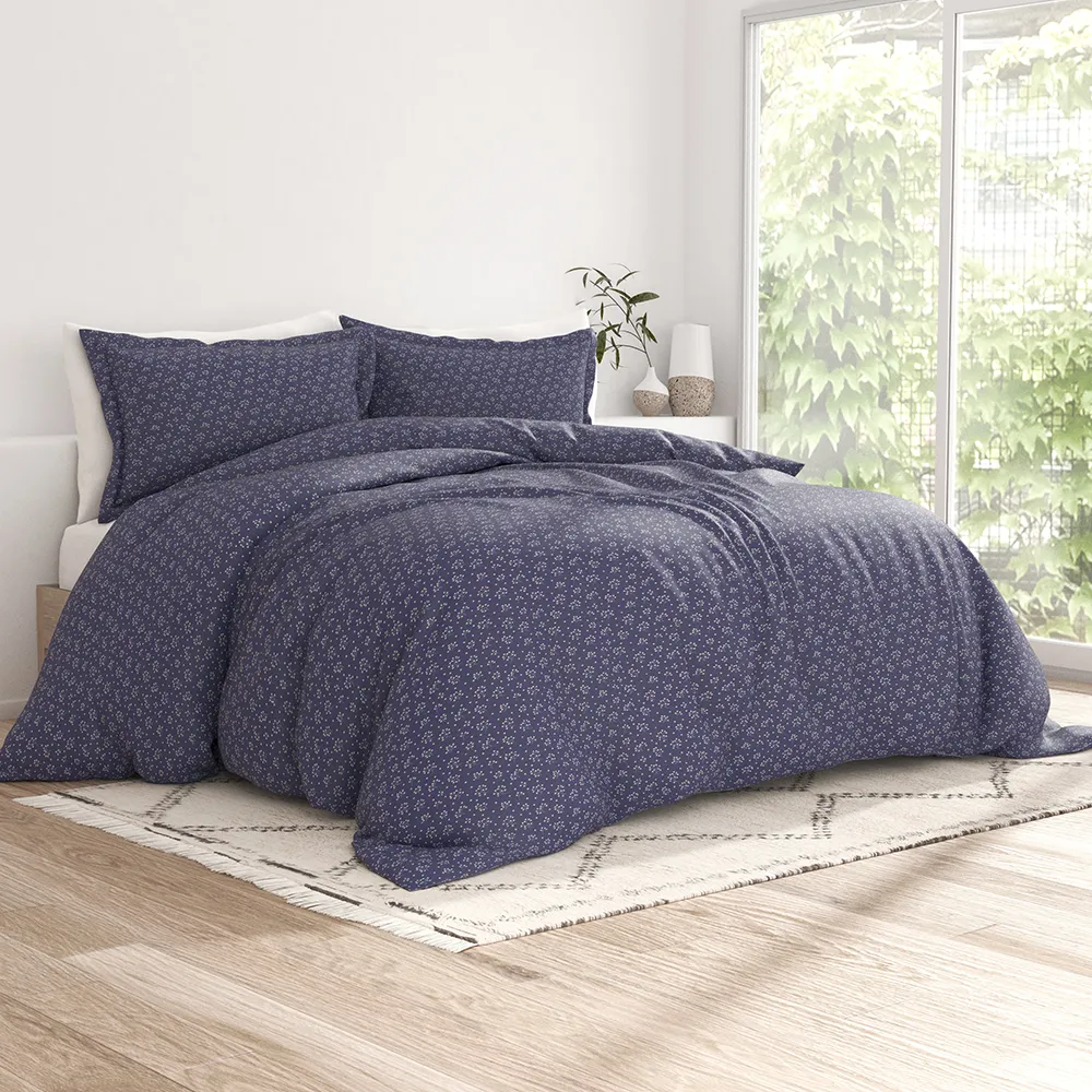 Midnight Blossoms Pattern Duvet Cover Set