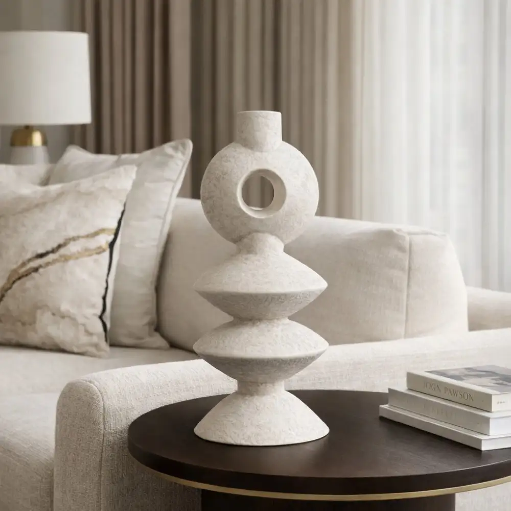 Matte Ceramic Geometric Vase