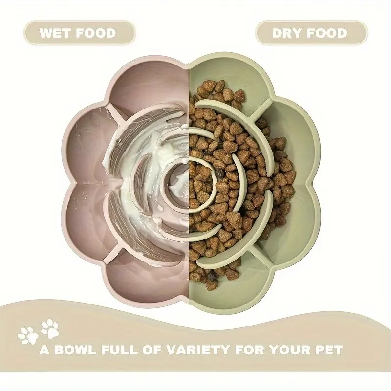 Pet Flower-Shaped Food Bowl