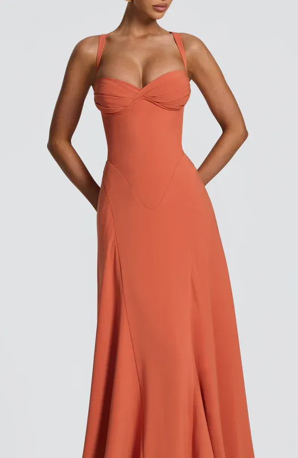 Lydia Camisole Waist-Cinched Maxi Dress