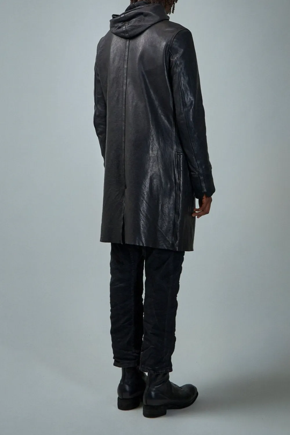 Hooded Leather Coat