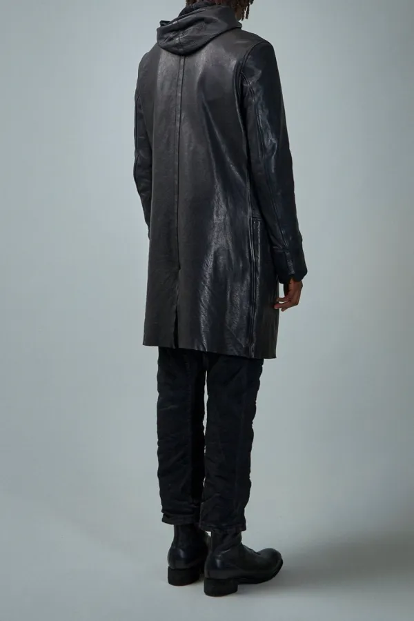 Hooded Leather Coat