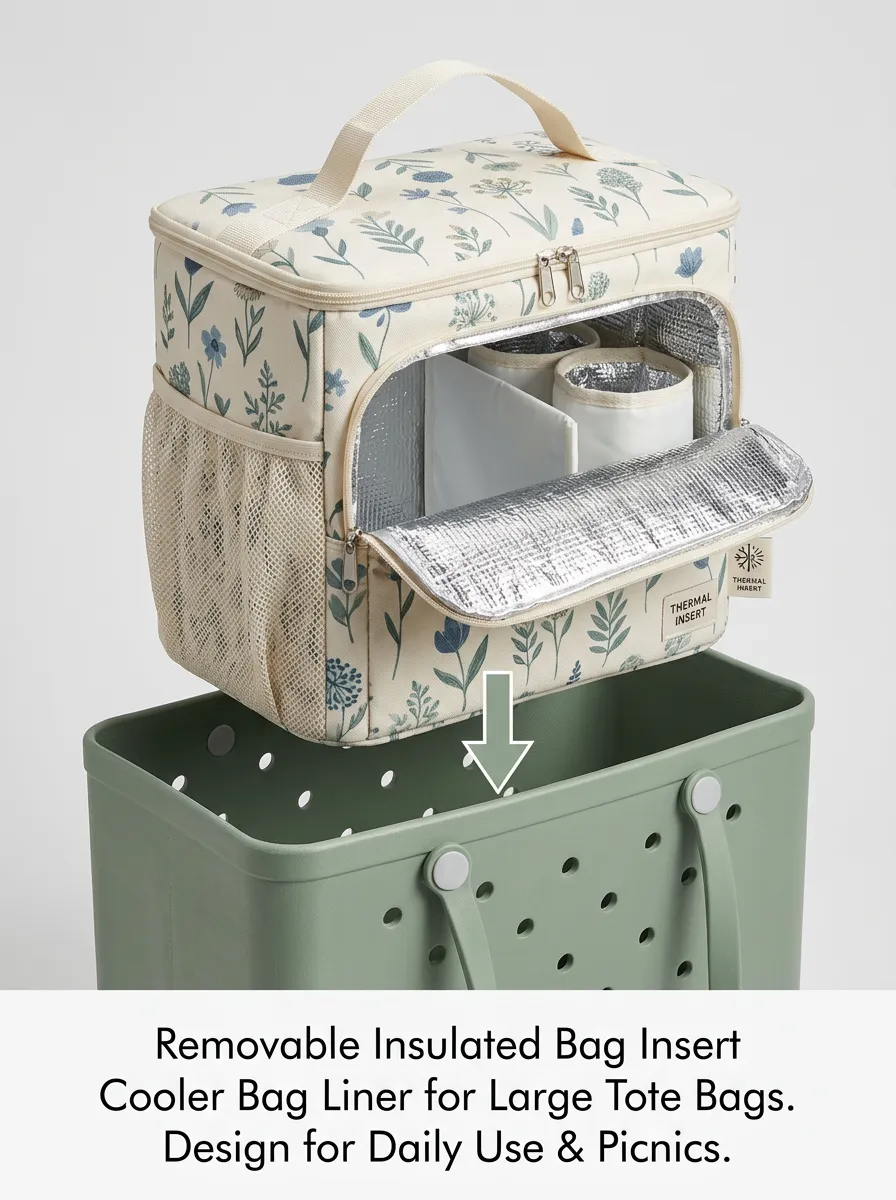 Floral Botanical Pattern Insulated Printed Cooler Bag Insert