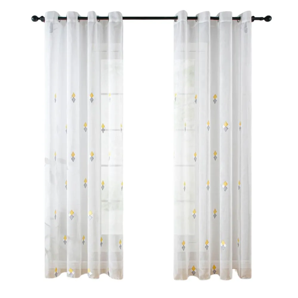 Sheer Diamond Modern Curtain Panel