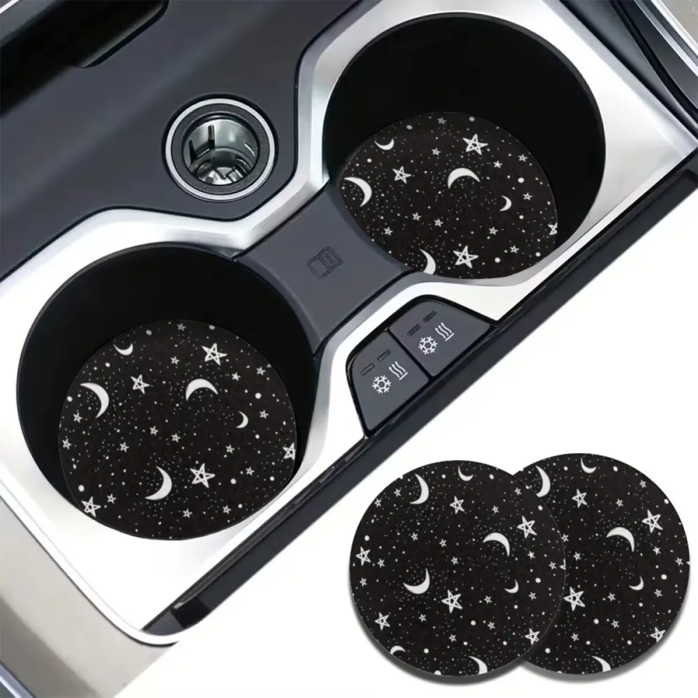 2Pcs Moon Star Car Coasters