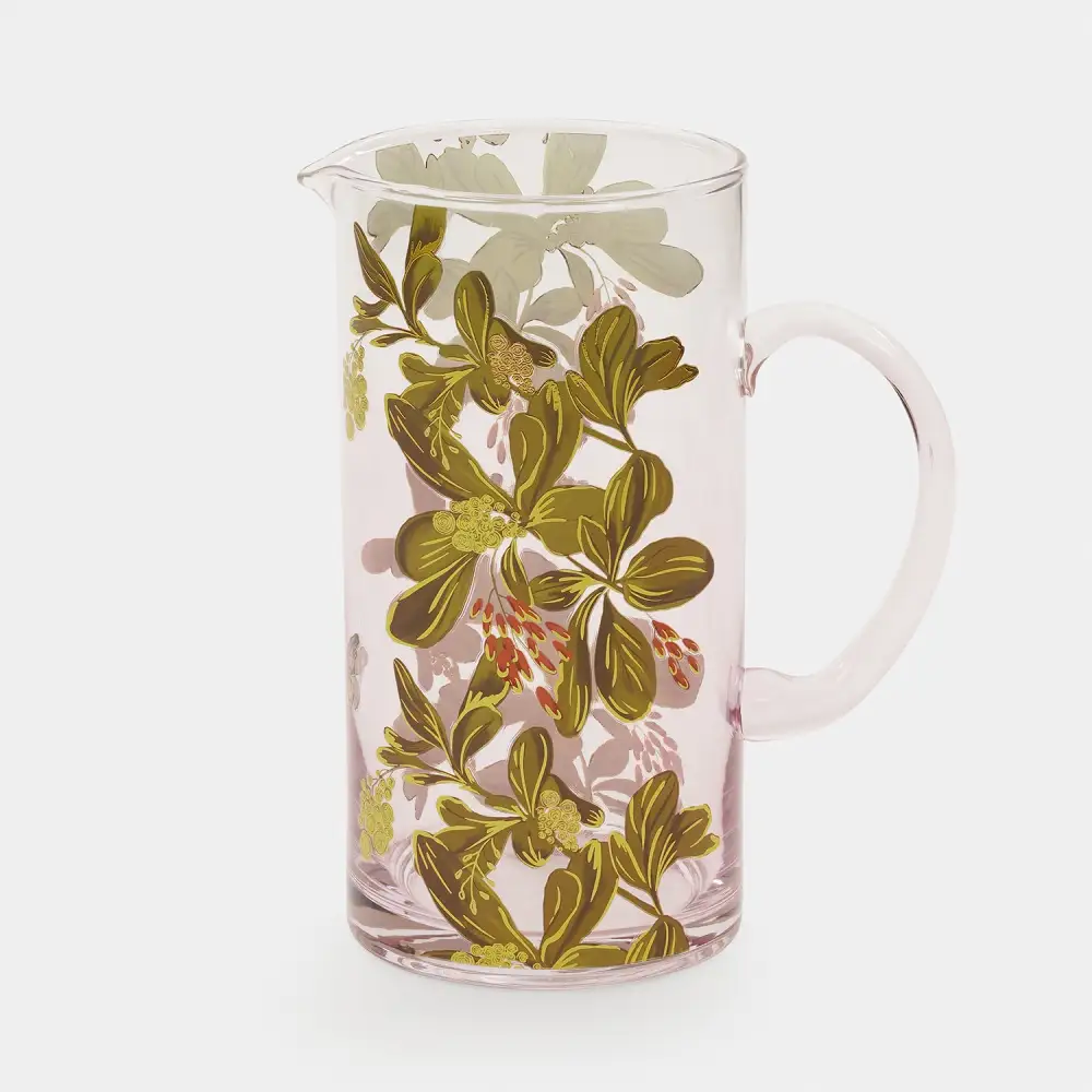 Floral Glass Serving Jug