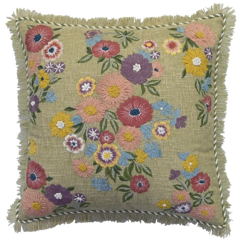 Artisan Floral Botanical Cotton Decorative Cushion Cover