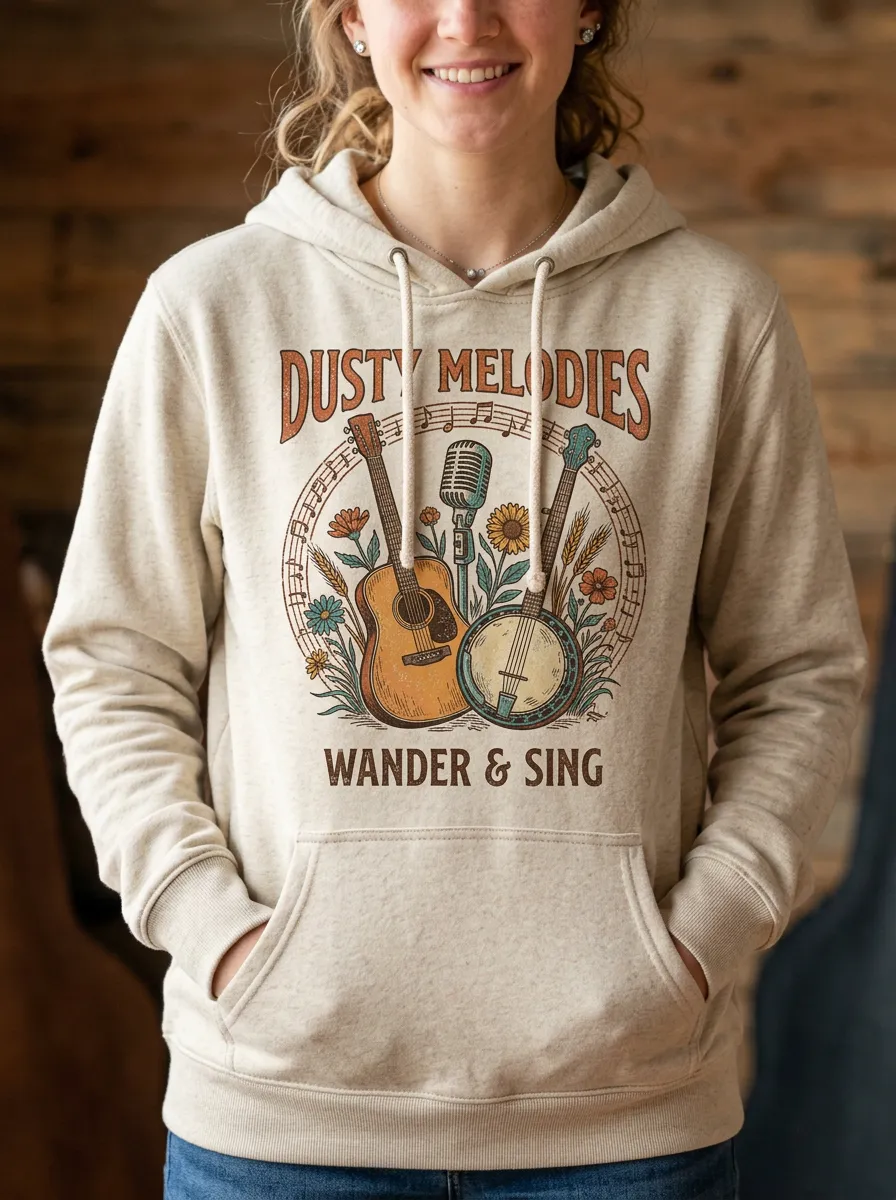 Music-Festival Banjo Guitar Country Music Graphic Hoodie
