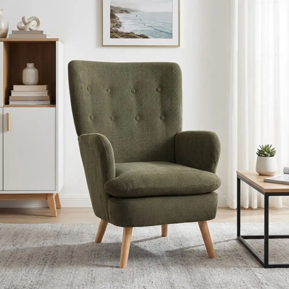 Linen Modern Living Armchair