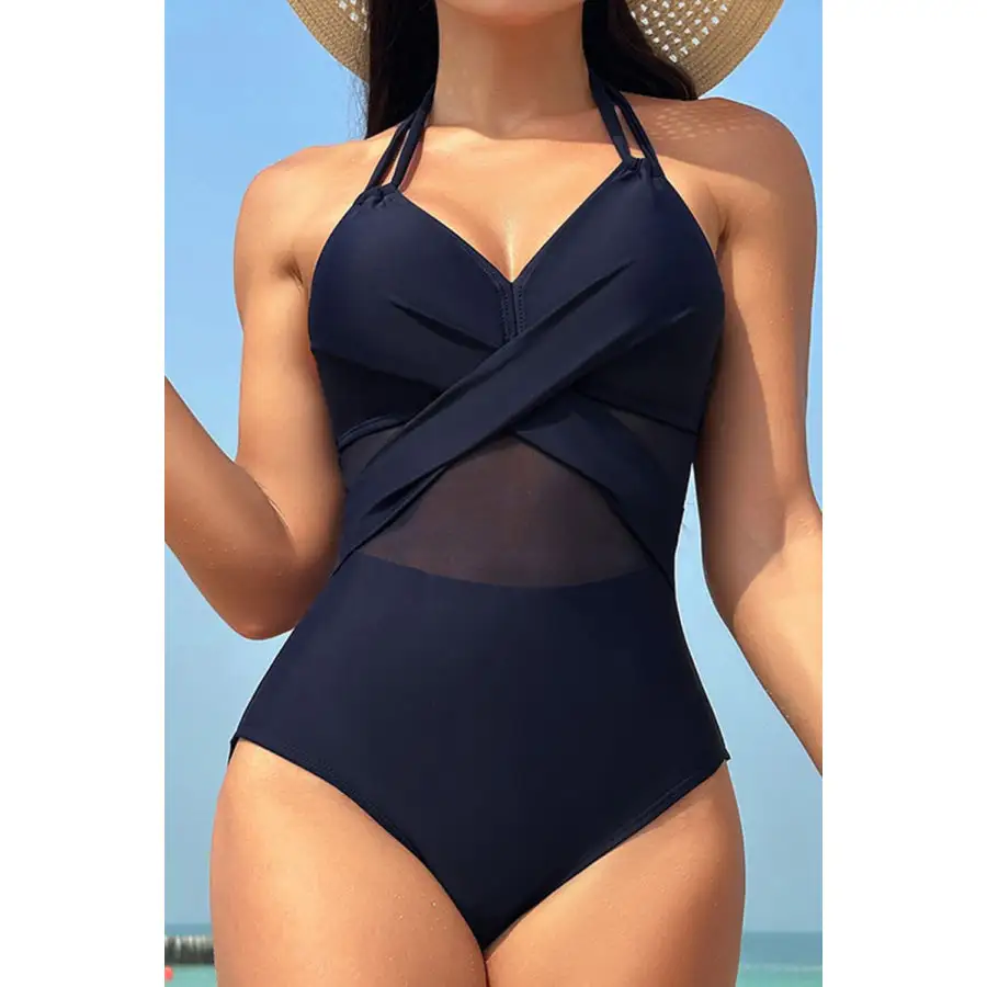 Women's Halter Crisscross One-Piece Swimsuit