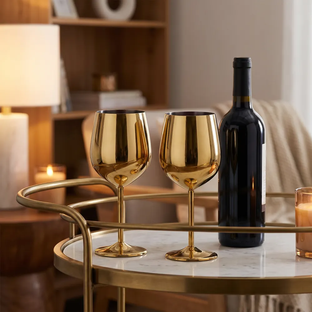 Stainless Steel Stemmed Wine & Champagne Glasses