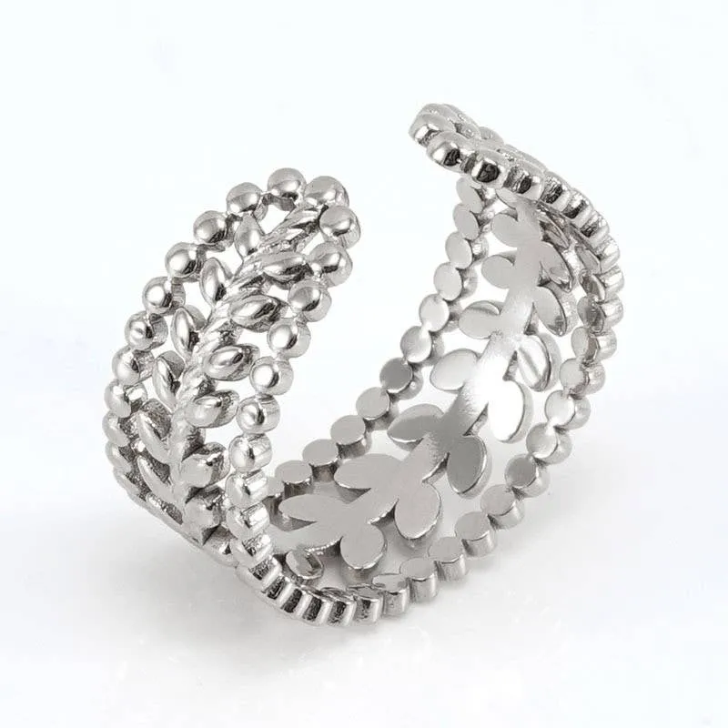 Openwork Adjustable Band Ring