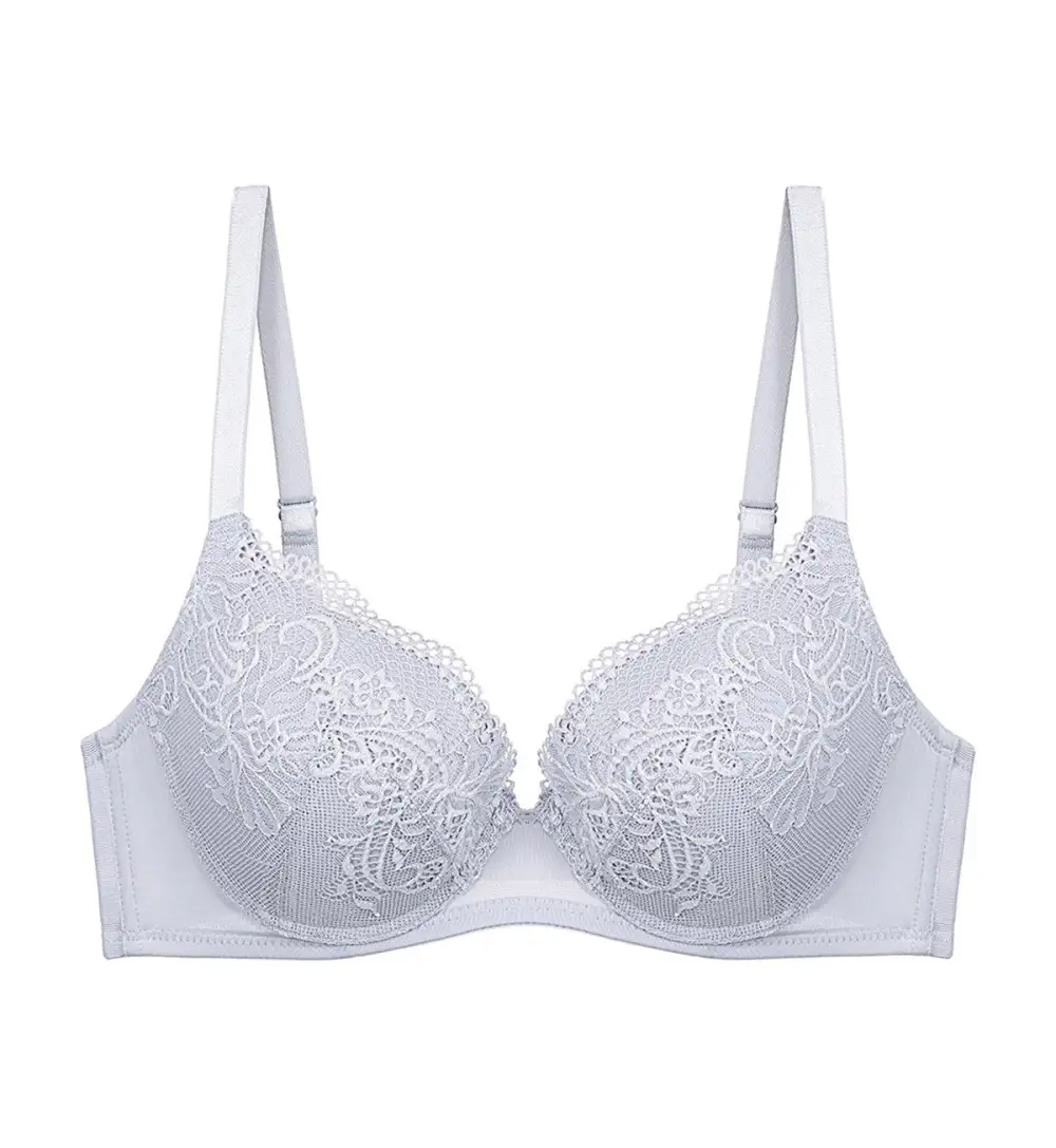 Women's Streamlined Wired Half-Cup Padded Lace Bra