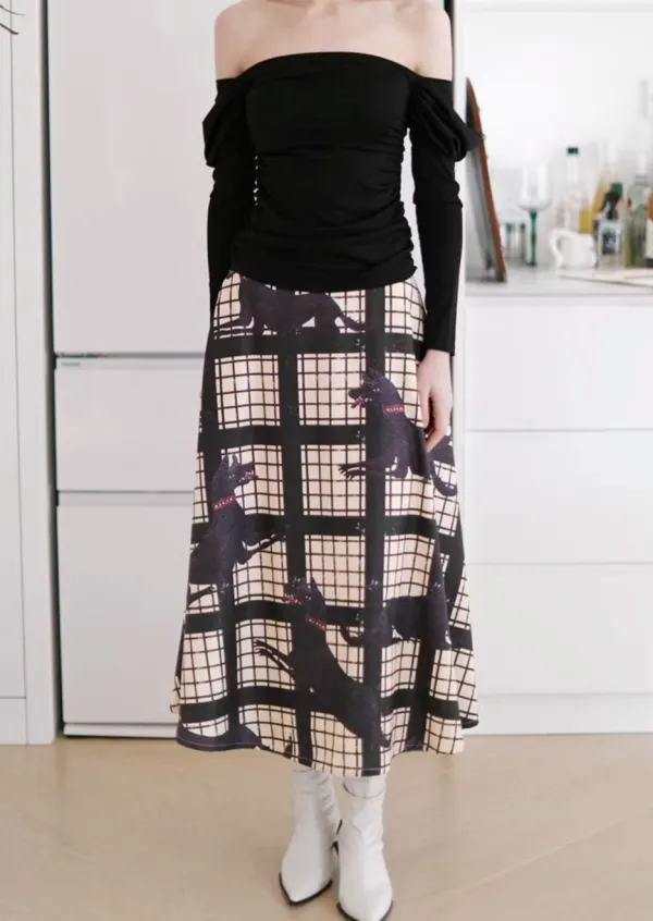Minimal Garden Everyday Casual Plaid Skirt