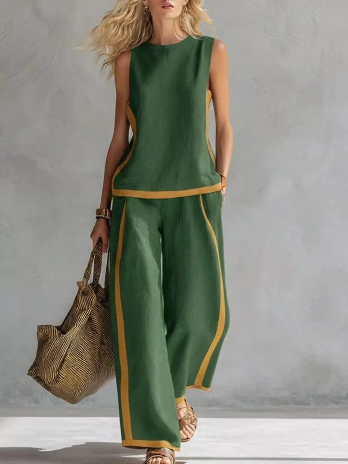Wide-Leg Pants Matching Set