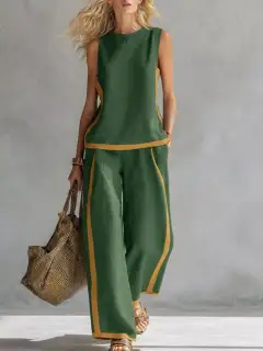 Wide-Leg Pants Matching Set