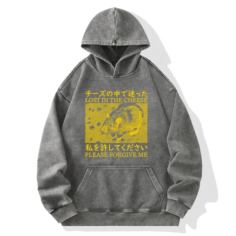 Lost In Cheese Please Forgive Me Washed Hoodie