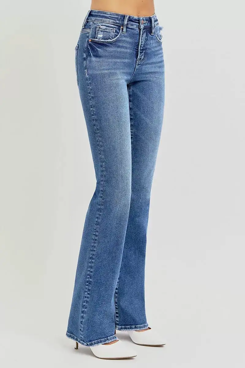 Full Size Tummy Control High Rise Straight Jeans Plus Size
