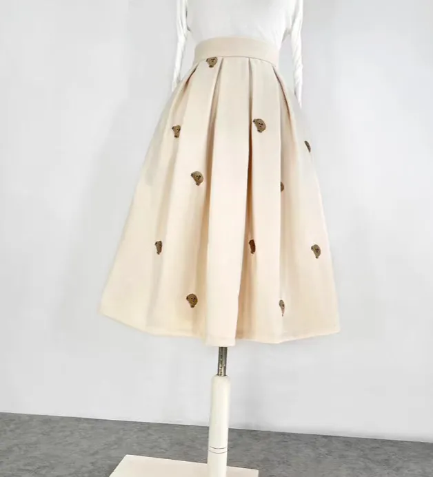Simple Leisure Everyday Casual Embroidered Skirt