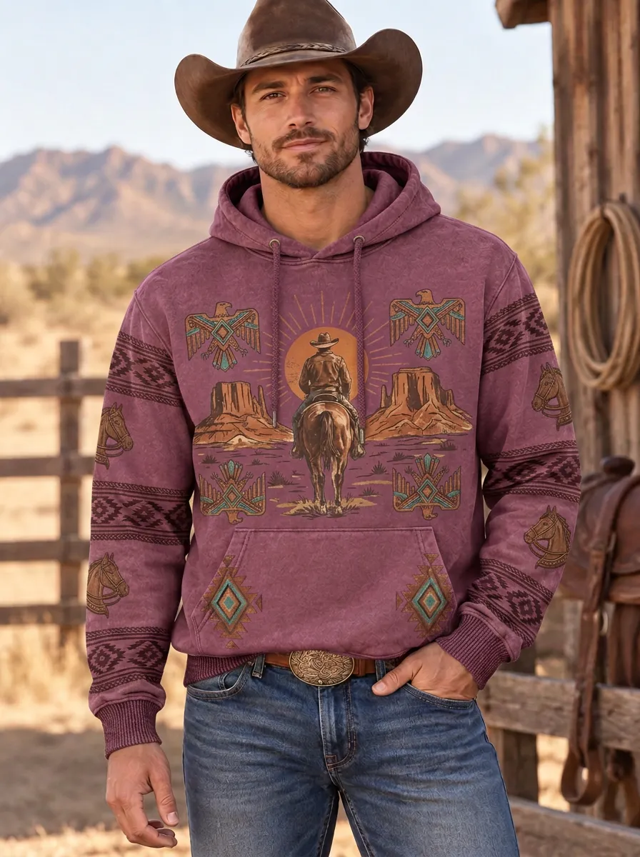 Range Rider Horse Desert Collection Men's Western Sweatshirt