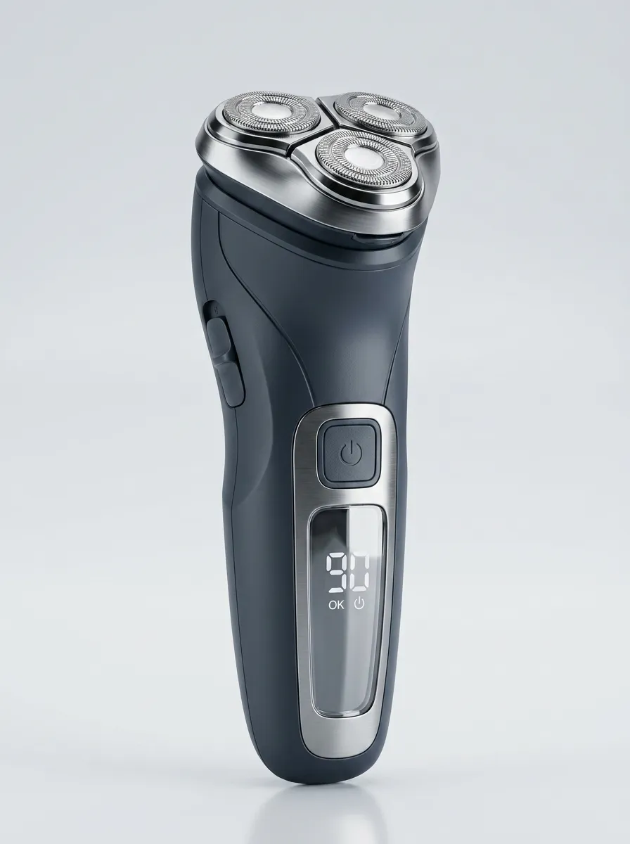 Rotary Triple-Head Digital Display Electric Shaver for Routine Shaving