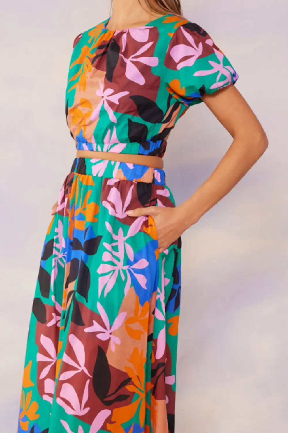 Floral Cropped Resort Top