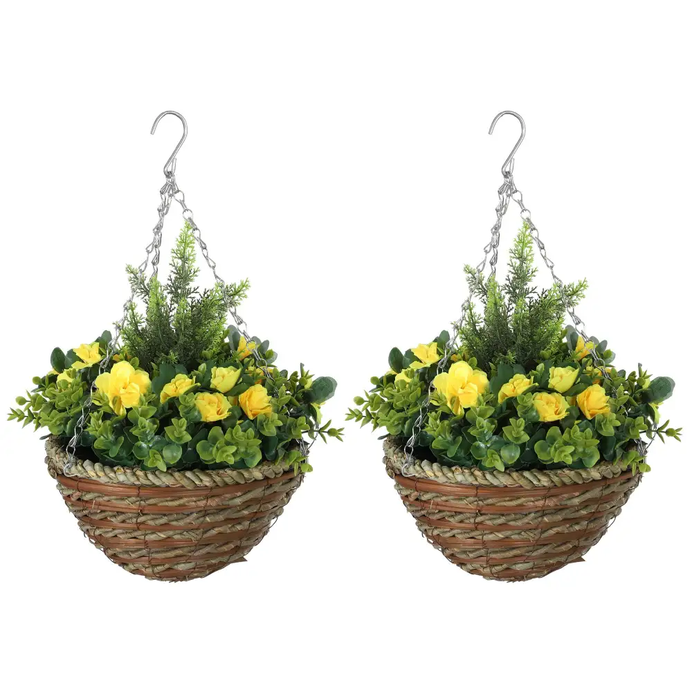 Coastal Wall Mounted Round Hanging Faux Floral Display