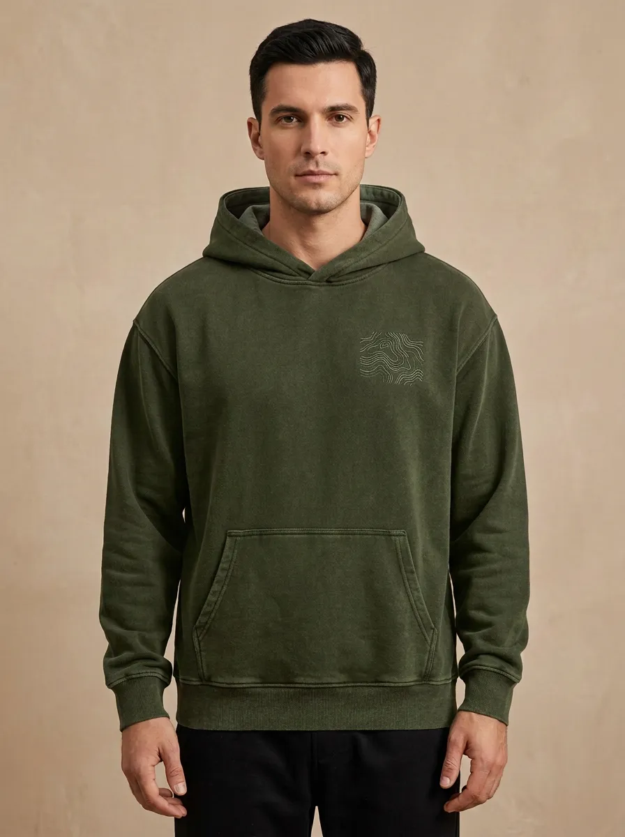 Men's Outdoor Explorer Topographic Map Print Hoodie