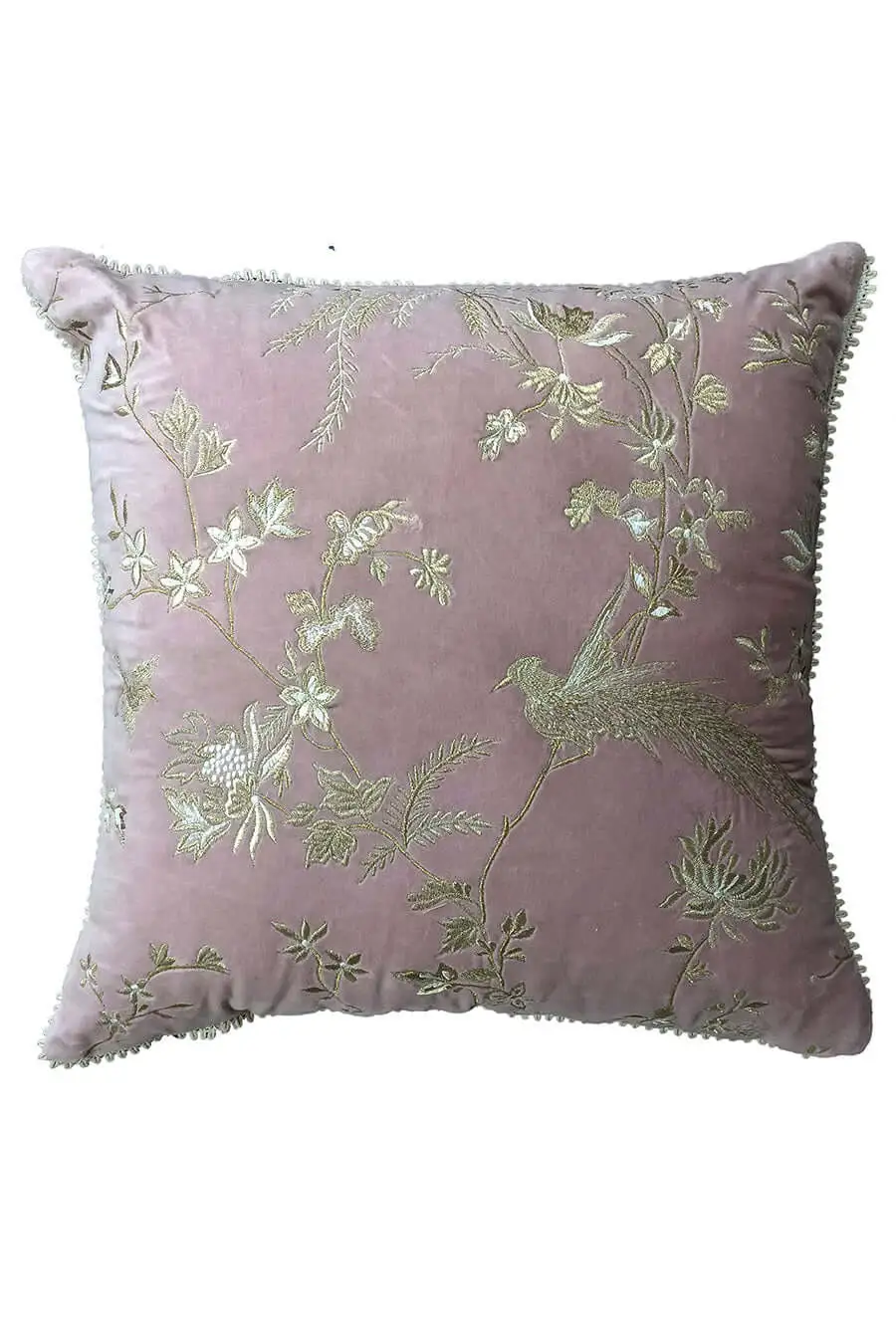 Artisan Embroidered Floral Decorative Cushion Cover