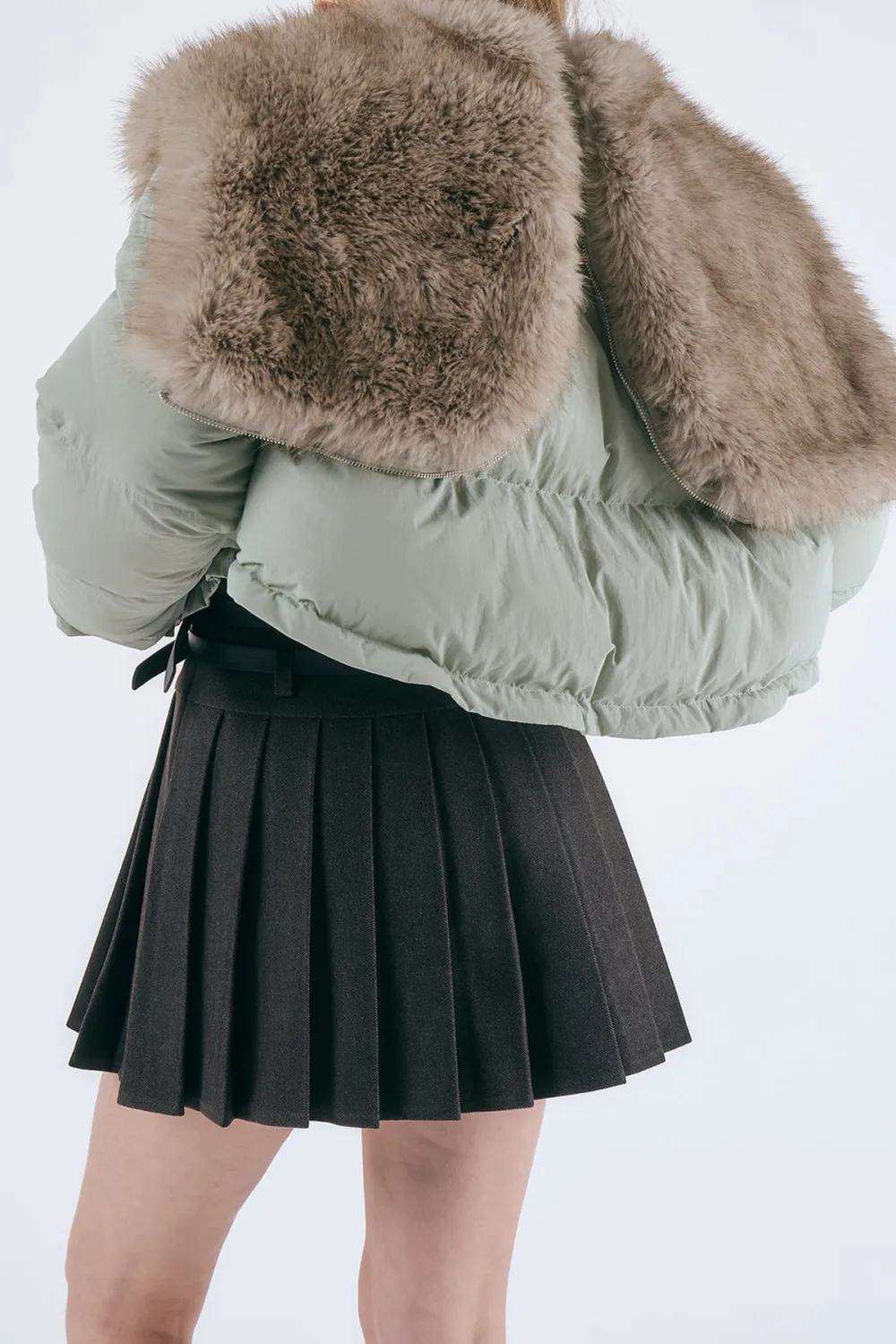 Faux Fur Trim Puffer Jacket