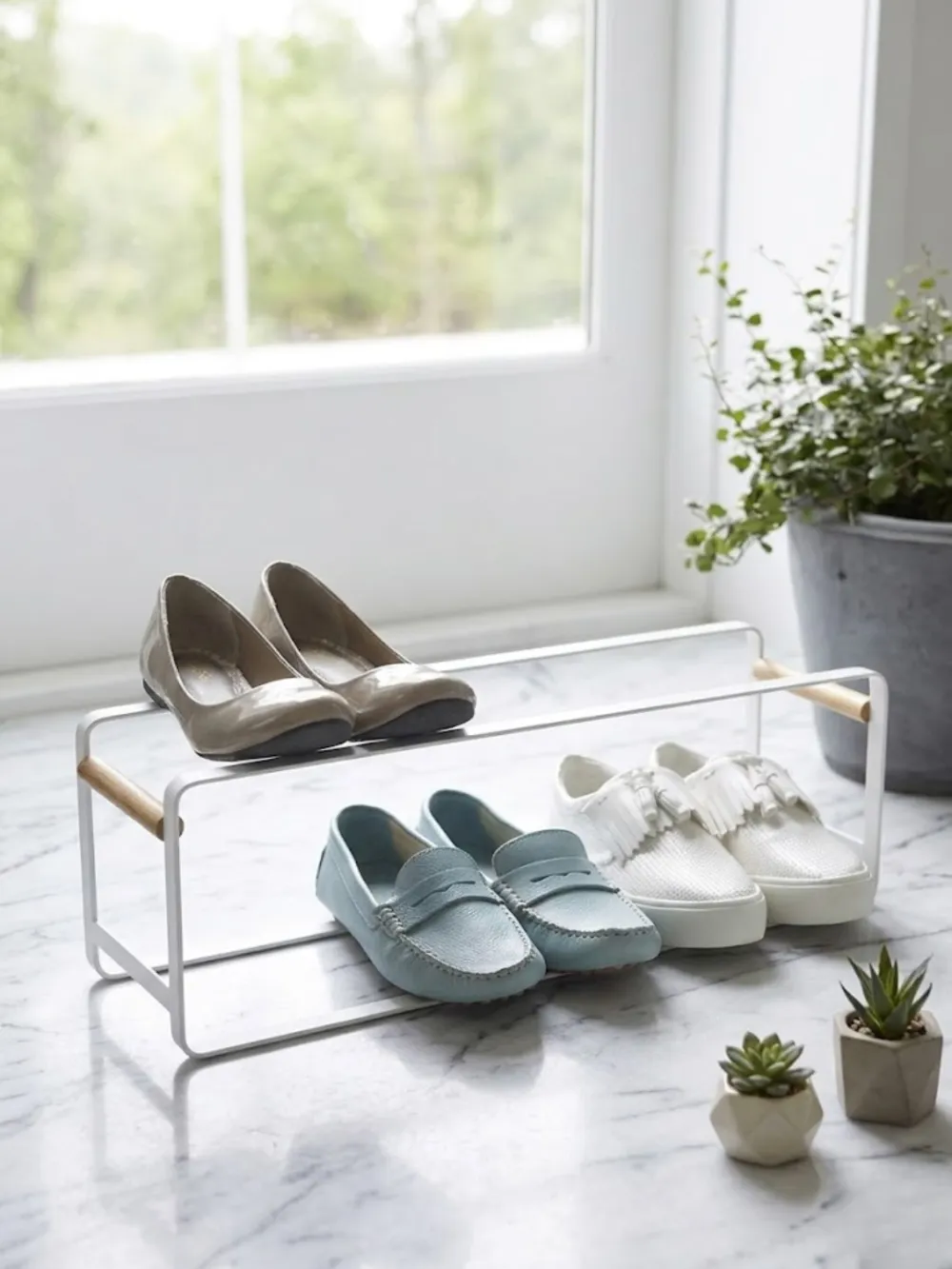 White Stackable Shoe Rack
