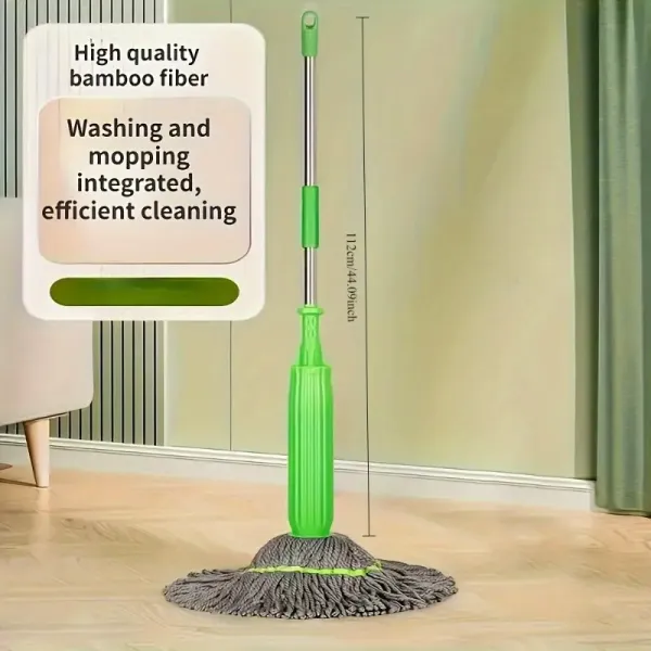 1pc 60-inch 2-in-1 Self-Twisting Mop