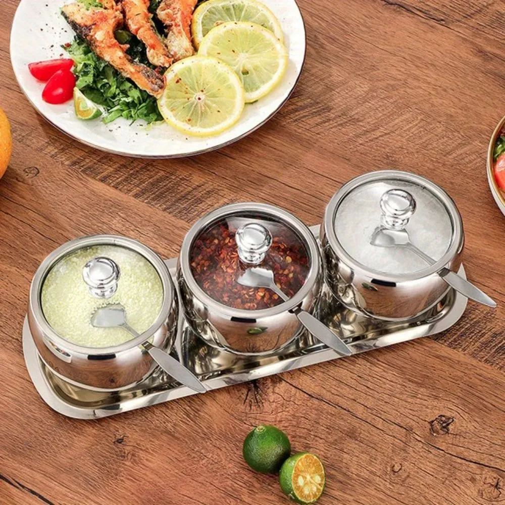 Stainless Steel Spice Jar Set
