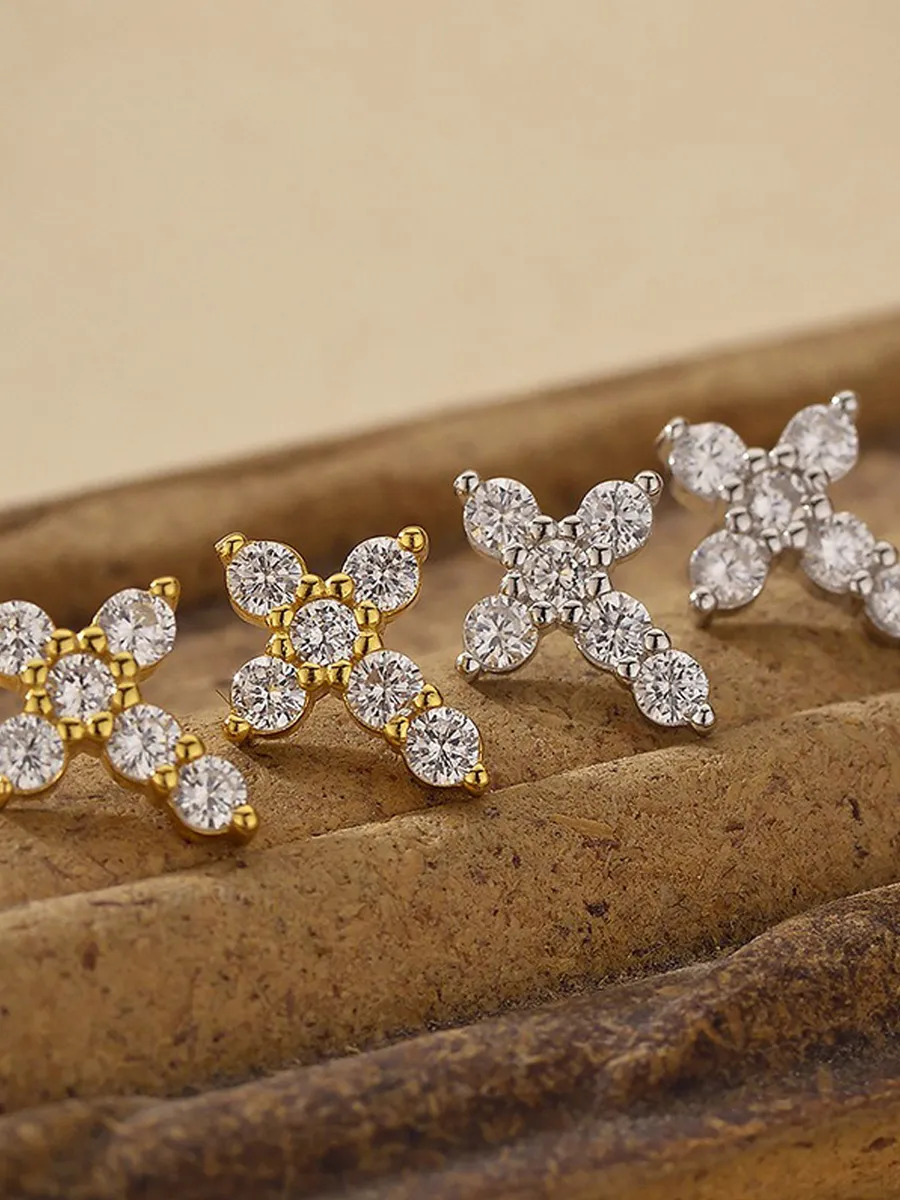 Seraphina Zircon Cross Earrings