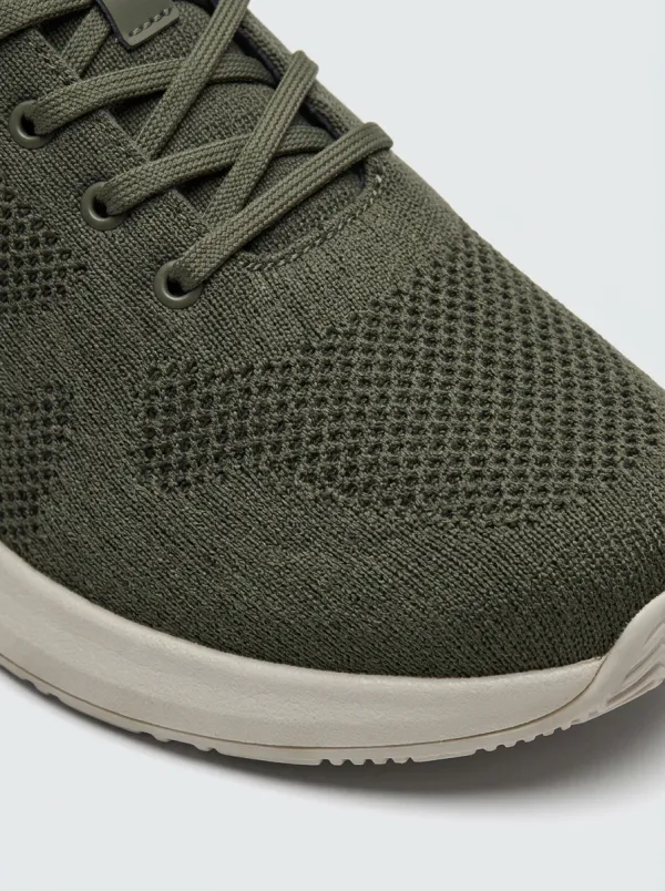 Men's Olive Green Knit Sneaker 