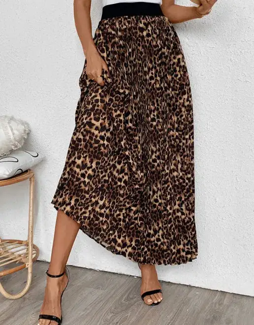 Classic Pleated Printed Skirt