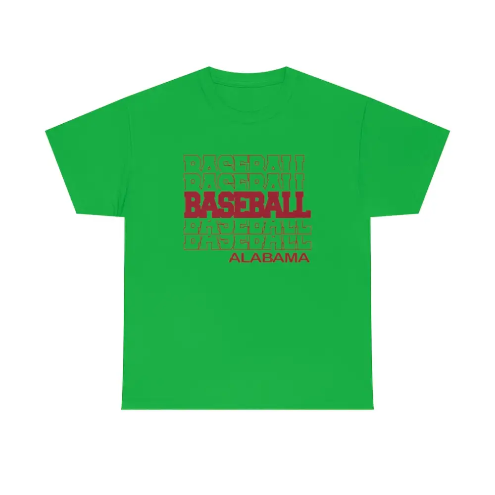 Baseball Alabama in Modern Stacked Lettering T-Shirt