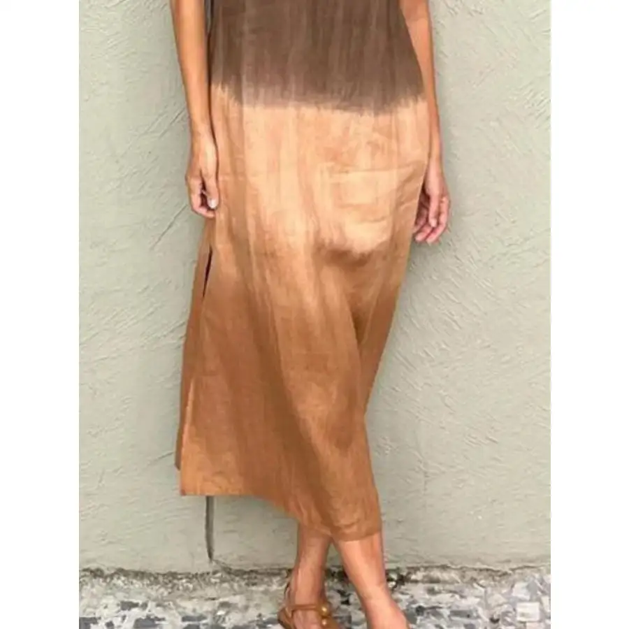 Full Size Sleeveless Gradient Tank Midi Dress Plus Size