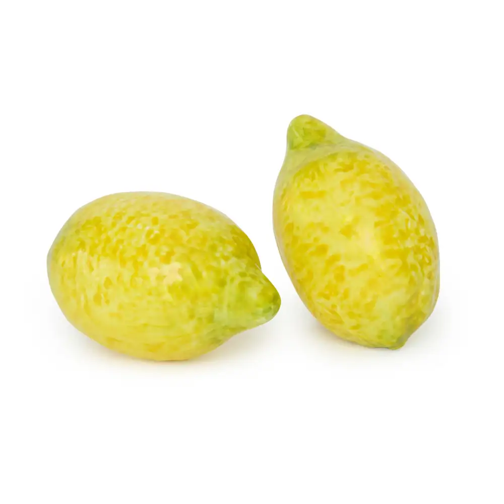 Sculpted Ceramic Lemon Ornament Set