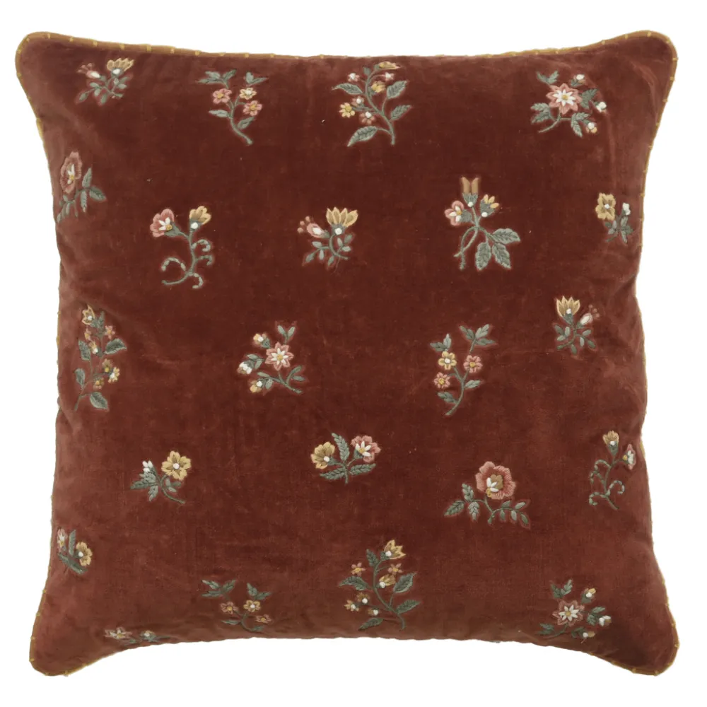 Paisley Textured Velvet Decorative Cushion Cover
