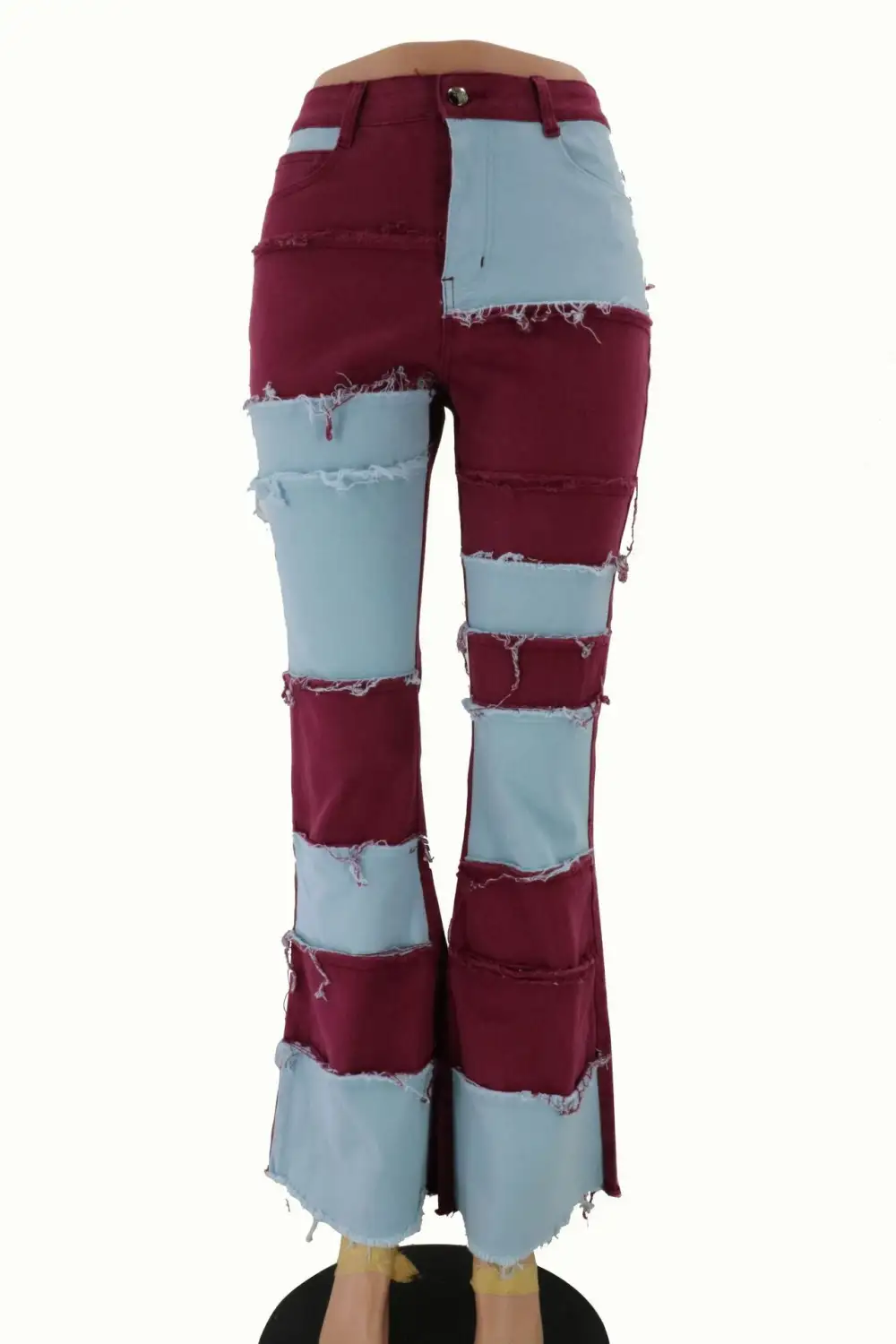 High Waist Skinny Fitted Flare Jeans