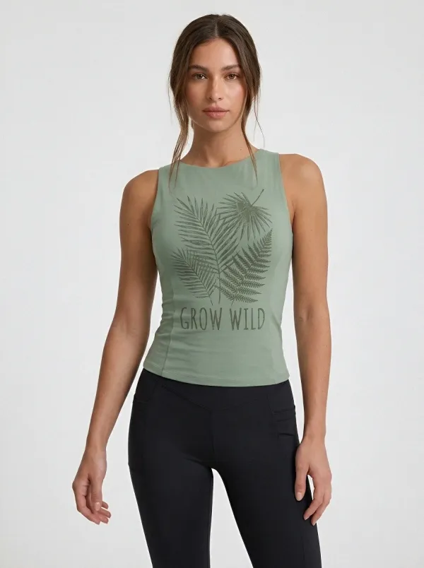 Fern Botanical Nature Leaf Tank Top