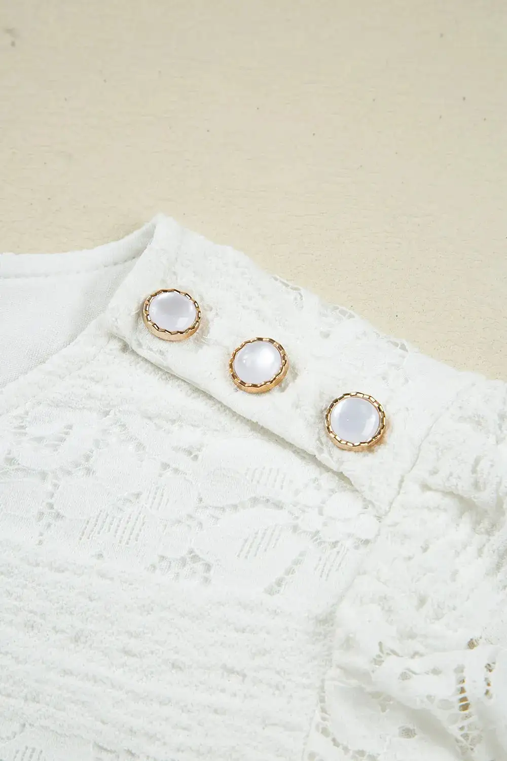 Balanced Detail Lace Long Sleeve Mini Dress