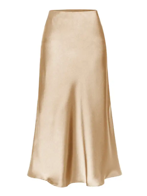Airy Simple Satin Skirt