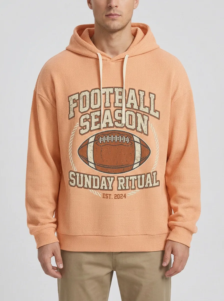 Football Graphic Casual Hoodie
