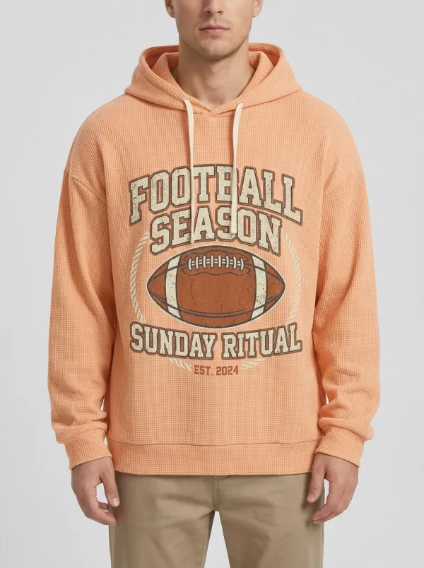 Football Graphic Casual Hoodie