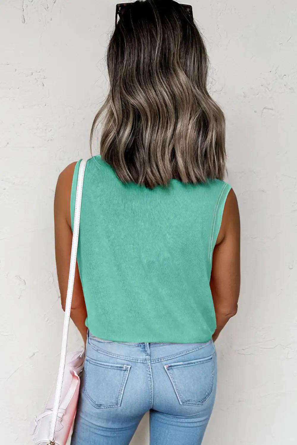 Sea Mineral Wash Patched Chest Pocket Casual Tank Top