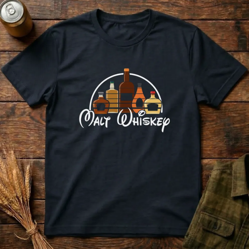 Malt Whiskey Graphic Cotton T-Shirt