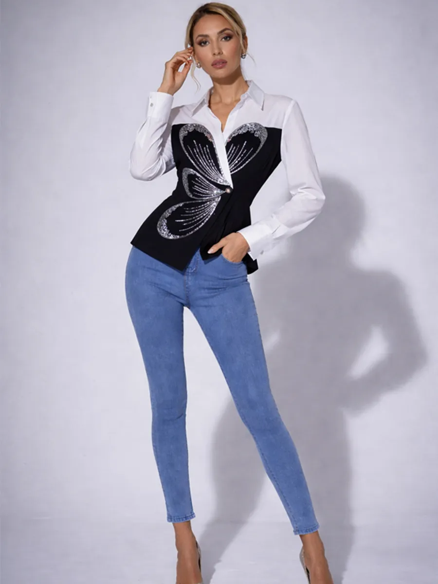 Ayla Sequined Long-Sleeve Shirt