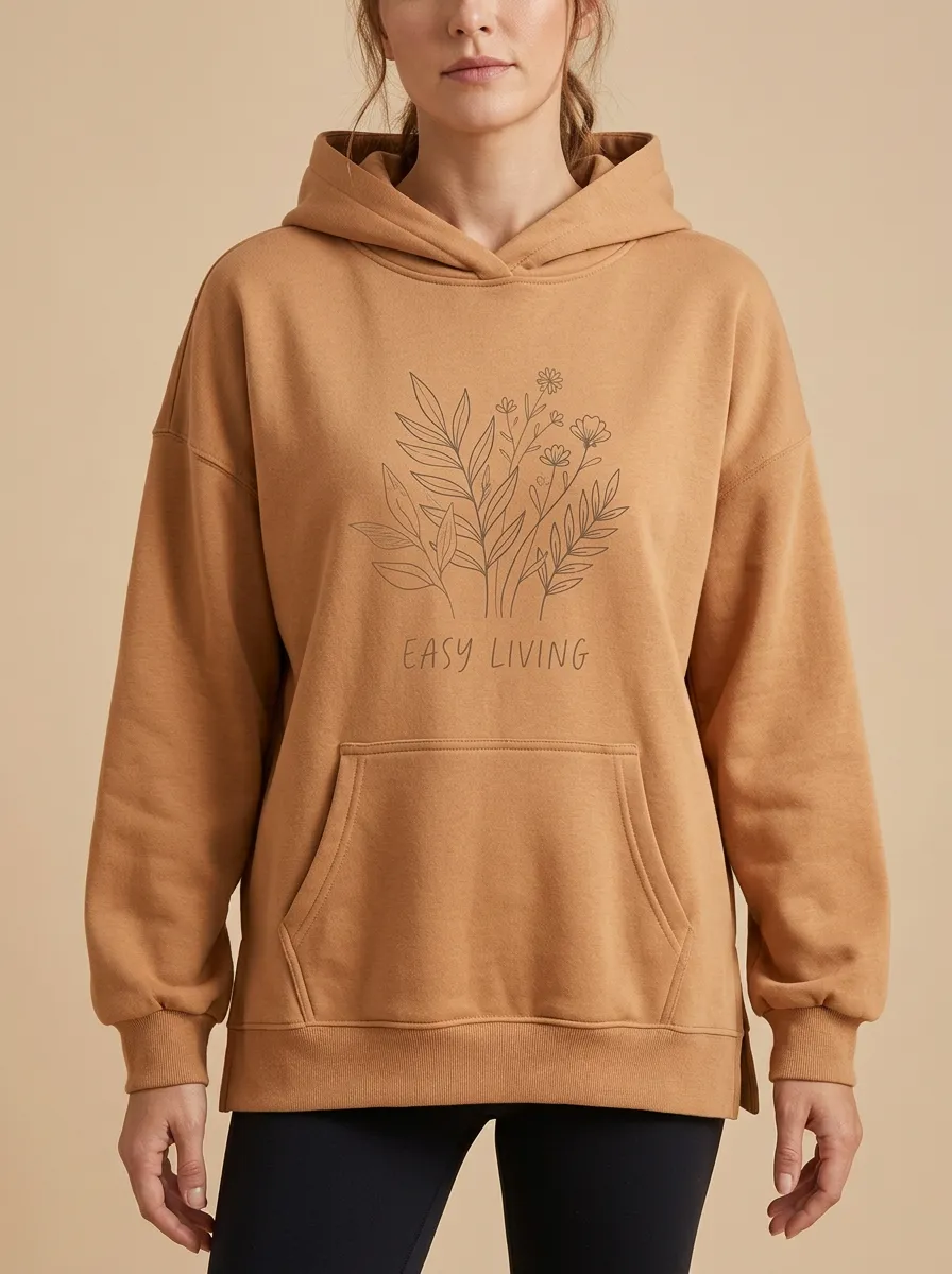 Nature Easy Living Floral Line Hoodie
